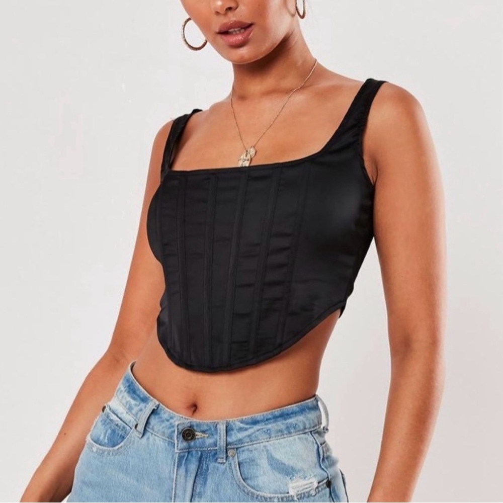 Abercrombie & Fitch Black Corset Crop Top
